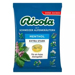 RICOLA o.Z pose Menthol ekstra sterke godteri, 75 g