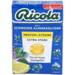 RICOLA o.Z.Box Menthol-Lemon ekstra sterke godteri, 50 g