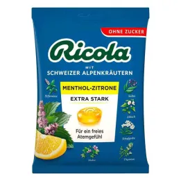 Ricola uten sukkerpose med mentol sitron ekstra sterk, 75 g