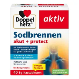 Doppelherz halsbrann akutt + protect tyggetabletter, 40 stk