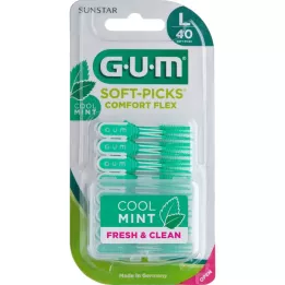GUM Soft picks Comfort Flex mint large, 40 stk