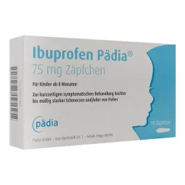 Ibuprofen Pedia 75 mg stikkpiller, 10 stk