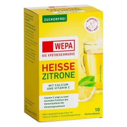 Wepa varm sitron + vitamin C + kalsium sukkerfritt pulver, 10X10 g