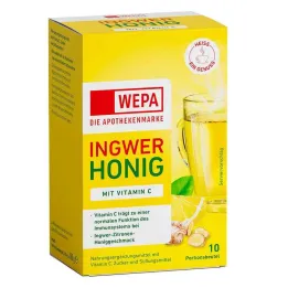 Wepa ingefær + honning + vitamin C-pulver, 10X10 g