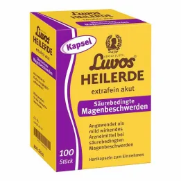 Luvos healing clay ekstra fine akutte syrerelaterte mageproblemer kapsler, 100 stk