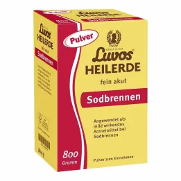 Luvos helbredende leire fint akutt halsbrannpulver, 800 g