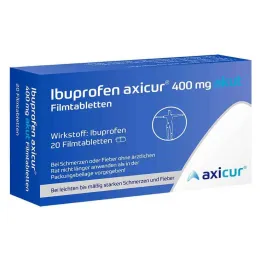 Ibuprofen axicur® 400 mg akutte filmdrasjerte tabletter, 20 stk