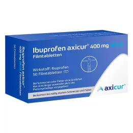 Ibuprofen axicur® 400 mg akutte filmdrasjerte tabletter, 50 stk