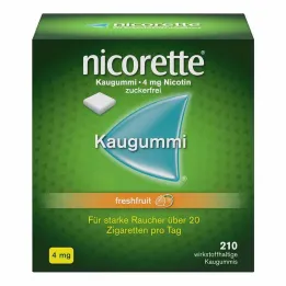 nicorette® tyggegummi fersk frukt, 4 mg nikotin, 210 stykker
