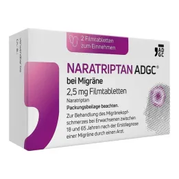 NARATRIPTAN ADGC® for migrene 2,5 mg filmdrasjerte tabletter, 2 stk