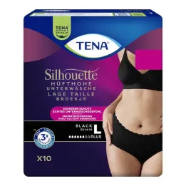 Tena Silhouette Plus L sort inkontinensbukse, 10 stk