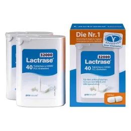 Lactrase 32 000 Fcc-tabletter som kan deles i dispenser (2x40 stykker)