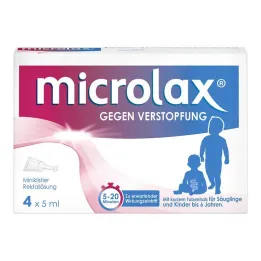MICROLAX Rektalvæskeklyster med kort slangehals, 4 enheter