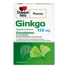 Ginkgo DoppelherzPharma 120 mg filmdrasjerte tabletter, 30 stk