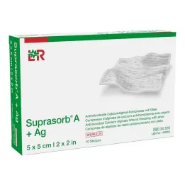 Suprasorb A + Ag Antimik.Cal.Alginate kompress 5x5 cm, 10 stk