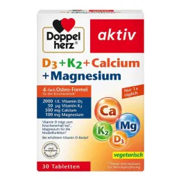 Doppelherz D3 + K2 + Kalsium + Magnesium tabletter, 30 stk