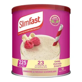 Slim Fast pulver bringebær + hvit sjokolade, 365 g