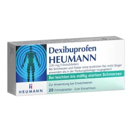 Dexibuprofen Heumann 200 mg filmdrasjerte tabletter, 20 stk