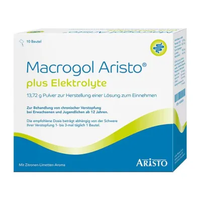 Macrogol Aristo plus elektrolytter 13,72 g Ple, 10 stk Macrogol Aristo plus elektrolytter 13,72 g Ple, 10 stk