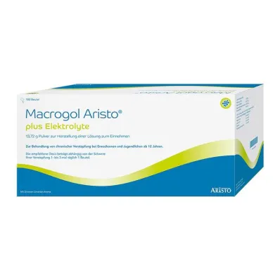 Macrogol Aristo plus elektrolytter 13,72 g Ple, 100 stk Macrogol Aristo plus elektrolytter 13,72 g Ple, 100 stk