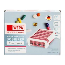 Wepa 7 dagers kompakt ukeblad hvit/rosa, 1 stk
