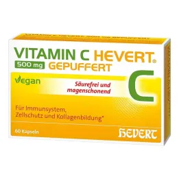 Vitamin C Hevert 500 mg bufrede kapsler, 60 stk