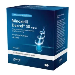Minoxidil Dexcel 50 mg / ml spray for bruk i hodebunnen, 3x60 ml