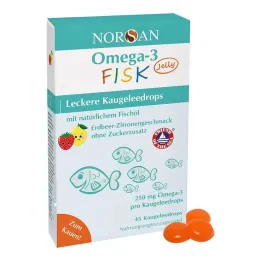 Norsan Omega-3 Fisk Jelly for barnedrageer, 45 stk