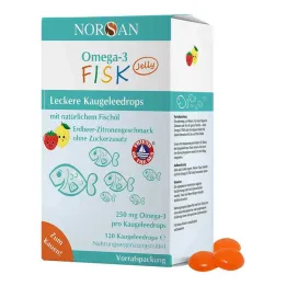 Norsan Omega-3 Fisk Jelly til barnedrageer, 120 stk