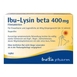 Ibu-Lysine beta 400 mg filmdrasjerte tabletter, 10 stk