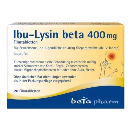 Ibu-Lysine beta 400 mg filmdrasjerte tabletter, 20 stk