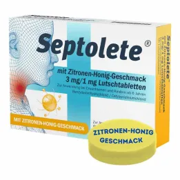Septolete med sitron-honningsmak 3 mg/1 mg pastiller, 16 stk