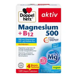 Doppelherz Magnesium 500 + B12 2-fasedepottabletter, 120 stk