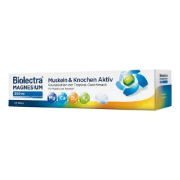 Biolectra Magnesium 250 mg Muskler &amp; Bein Aktive tyggetabletter, 30 stk