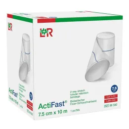 Actifast rørfestebandasje 7,5 cmx10 m blå, 1 stk
