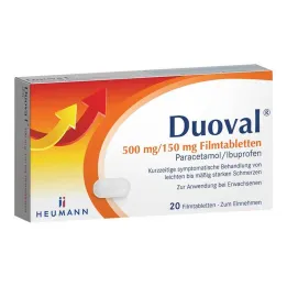 Duoval 500 mg / 150 mg filmdrasjerte tabletter, 20 stk