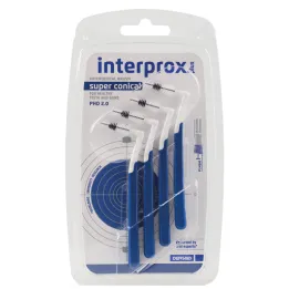 Interprox plus superkonisk blå interdentalbørste, 4 stk