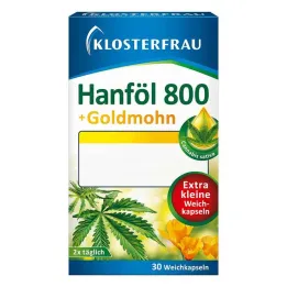 Klosterfrau hampolje 800 mg + gullvalmue myke kapsler, 30 stk