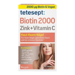 Tetesept Biotin 2000 filmdrasjerte tabletter, 30 stk