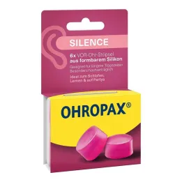 Ohropax Silence i-ørepropper i silikon, 6 stk