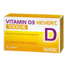 Vitamin D3 Hevert 1000 IE tabletter, 100 stk