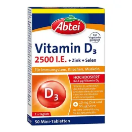 Abbey Vitamin D3 2500 IE Minitabletter, 50 stk