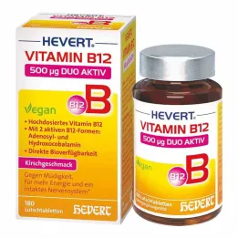Vitamin B12 Hevert 500 µg Duo Active pastiller, 180 stk