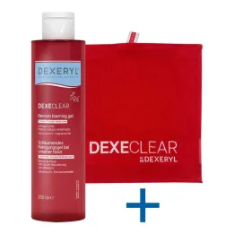 Dexeryl Dexeclear skummende rensegel for uren hud, 200 ml