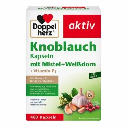 Doppelherz hvitløkskapsler med misteltein + hagtorn + vitamin B1, 480 stykker
