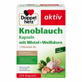 Doppelherz hvitløkskapsler med misteltein + hagtorn + vitamin B1, 270 stykker