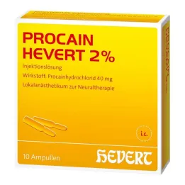 Procaine Hevert 2 % injeksjonsvæske ampuller, 10x2 ml