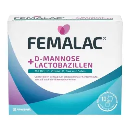Femalac D-Mannose + Lactobacillus-pulver for H.e.L.z.E., 10 stk
