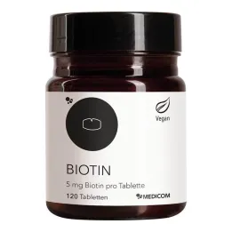Biotin 5 mg biotin per tablett, 120 stk