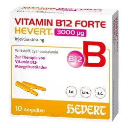 Vitamin B12 Forte Hevert 3000 µg injeksjonsvæske ampulle, 10x2 ml